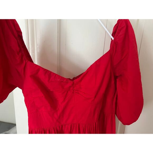Anthropologie ATSU Dress Red Off-The-Shoulder Red Maxi Dress - Picture 4 of 15